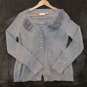 DKNY Jeans decorative frill button up cardigan